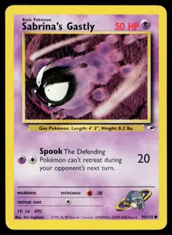 Sabrina's Gastly 93/132 C Gym Heroes Pokemon Unlimited LP - Image 1