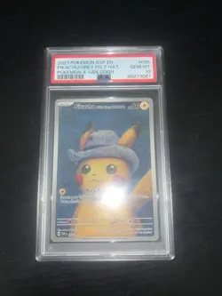 2023 POKEMON SVP EN-SV BLACK STAR PROMO #085 PIKACHU WITH GREY FELT HAT PSA 10 - Image 1