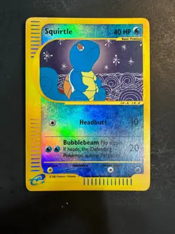 2002 Pokemon Expedition Base Set Squirtle 132 /165 Reverse Holo Foil Holographic - Image 1