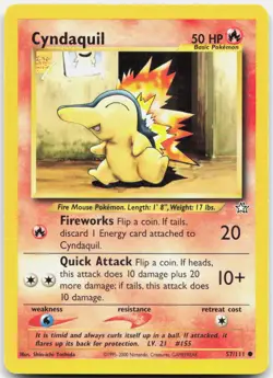 Pokemon TCG Cyndaquil (57) Neo Genesis Common 057/111 Unlimited - Image 1