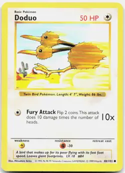 Pokemon TCG Doduo Base Set (Shadowless) Common 048/102 Unlimited - Image 1