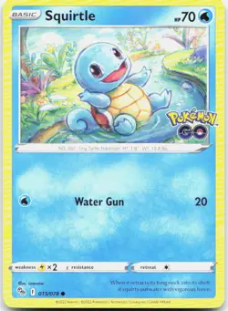 Pokemon TCG Squirtle Pokemon GO Common 015/078 - Image 1