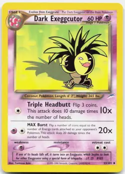 Pokemon TCG Dark Exeggcutor Neo Destiny Uncommon 033/105 Unlimited - Image 1