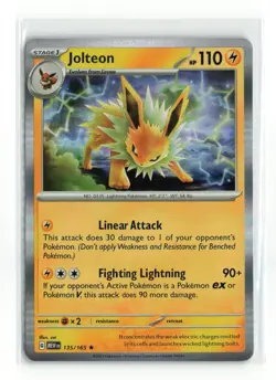 JOLTEON 135/165 151 HOLO RARE POKEMON TCG NM - Image 1