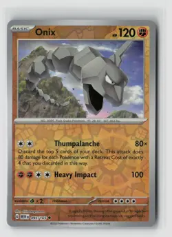 Onix #095/165 Sv Scarlet & Violet 151 Reverse Holo Pokemon TCG NM - Image 1