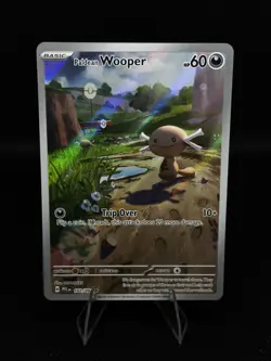 Pokemon TCG Paldean Wooper 102/094 Illustration Rare ME02: Phantasmal Flames NM - Image 1