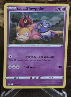 Pokemon Galarian Slowpoke SWSH126 Promo Cosmos Holo - LP - Image 1
