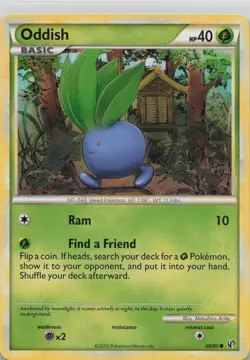 Oddish 60/90 Common HGSS Undaunted Pokemon Lightly Played - Image 1