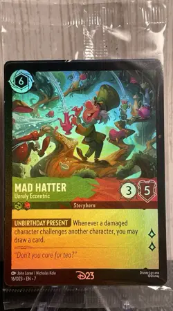 Disney Lorcana D23 Mad Hatter Unruly Eccentric Promo Foil 16/D23 - Image 1