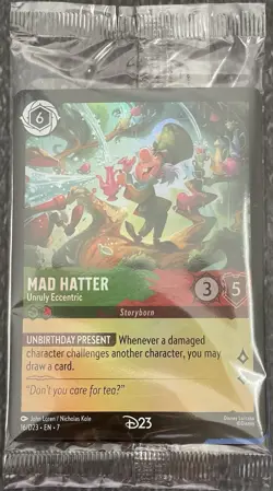 Disney Lorcana D23 Mad Hatter Unruly Eccentric Promo Foil 16/D23 - Image 3