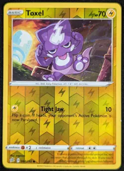 Toxel 2020 Rebel Clash Reverse Holo Pokemon Card 068/192 (NM) - Image 1