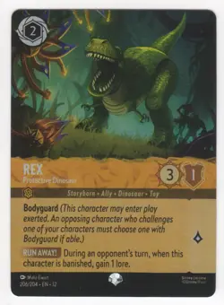 Disney Lorcana Wilds Unknown REX Protective Dinosaur Epic Foil #206/204 - Image 3