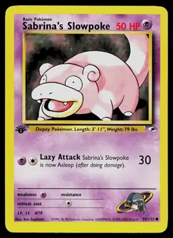 Pokemon Card - Sabrina's Slowpoke Gym Heroes 95/132 1st Edition Common - Image 1