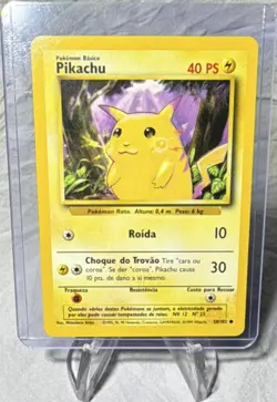 Pokemon Pikachu 40HP Base Set 58/102 Portuguese Wizards of the Coast Card - Image 1