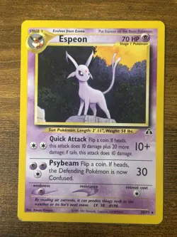 Pokemon Espeon Neo Discovery 20 TCG Regular Unlimited Rare Card NM - Image 1