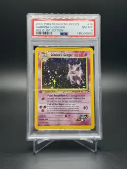 Sabrina's Gengar Gym Heroes Holo Card 1st Edition Near Mint PSA 8 - Image 1