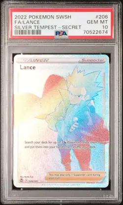 PSA 10 Lance #206 Silver Tempest Trainer Pokemon Card GEM MINT Graded Card - Image 1