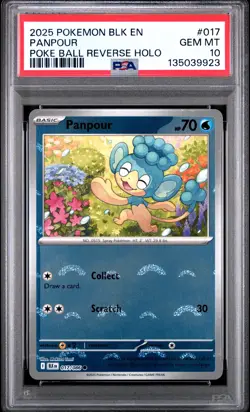 2025 POKEMON BLK EN-BLACK BOLT POKE BALL REVERSE HOLO #017 PANPOUR PSA 10 - Image 1