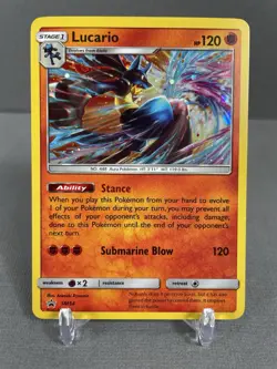 HD SWIRL Mew Tail - Lucario SM54 SM Black Star Promo Cosmos Holo Pokemon #2 - Image 1