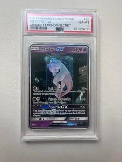Shining Legends Mewtwo GX Secret Rare Test Tube PSA 8 Pokemon Card - Image 1