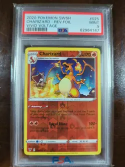 2020 Pokemon Vivid Voltage #025 Charizard Reverse Foil PSA 9 - Image 1