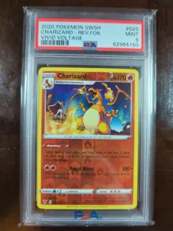 2020 Pokemon Vivid Voltage #025 Charizard Reverse Foil PSA 9 - Image 2