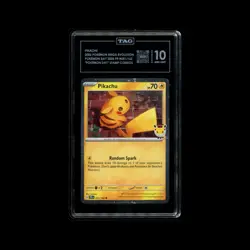 💎TAG 10 SWIRL 🌀 Pikachu 051/162 Pokemon Day 2026 Cosmos Holo Stamp - Image 1