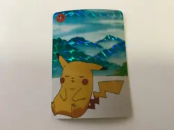 1996 Pokemon Japanese Vending Prism Sticker Card Pikachu Caterpie #28 - Image 1