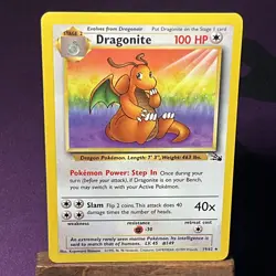 NM Dragonite 19/62 Rare Non Holo Fossil Set Pokemon Card WOTC 1999 TCG - Image 1