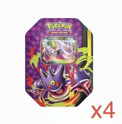 PRESALE Pokemon Mega Moonlit Tin Mega Gengar FACTORY SEALED (Lot Of 4) - Image 1