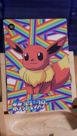 Rare Vintage Pocket Monsters Vending Prism Holo #286 Crayon Mew, Pink Foil - Image 2