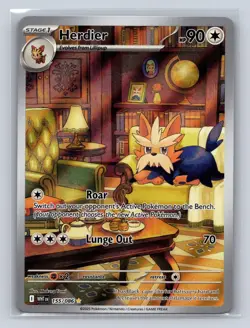 Herdier 155/086 Illustration Rare White Flare Pokemon NM - Image 1