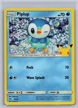 Piplup 020/025 Promo McDonald's 25th Anniversary Promos Pokemon Holo Near Mint - Image 1