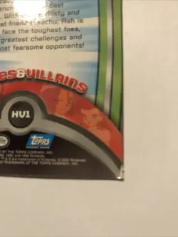 Ash Ketchum Pokemon HV1 Topps Blue Logo TV Animation Edition - Image 3