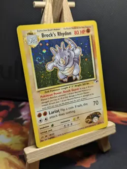 Pokemon Tcg - Brock's Rhydon - Gym Heroes Holo - 2/132 - Additional Ink Error - Image 1