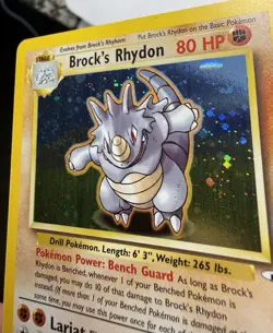 Pokemon Tcg - Brock's Rhydon - Gym Heroes Holo - 2/132 - Additional Ink Error - Image 5