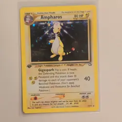 Pokemon TCG Ampharos Neo Genesis 1st Edition Holo Rare 1/111 2000 80 HP - Image 1