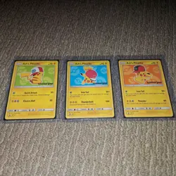 Pokemon Ash's Pikachu Promo 3-Card Bundle SM110 SM112 SM114 Movie Set LP/NM - Image 1
