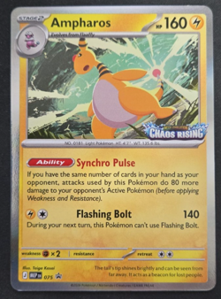 ME4 Chaos Rising: Ampharos MEP 075 (Black Star Promo) - Image 1
