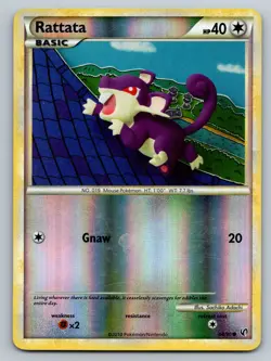 Pokemon TCG Rattata Undaunted 64/90 Reverse Holo Common heavily played - Image 1