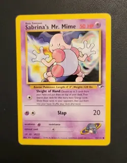 Pokemon Gym Heroes Card 94/132 Sabrina's Mr. Mime - Image 1