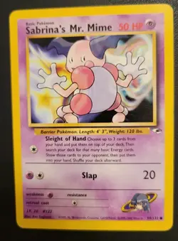 Pokemon Gym Heroes Card 94/132 Sabrina's Mr. Mime - Image 2