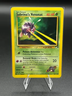 Sabrina's Venonat Pokemon Card EN 1999 Vintage 96/132 LP Gym Heroes - Image 1