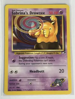 Sabrina's Drowzee 92/132 Common Gym Heroes Pokemon Card - Image 1