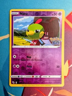 Natu 032/078 Pokemon Go Reverse Holo Common Pokemon TCG Card - LP - Image 1