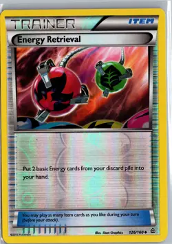 Energy Retrieval 126/160 Ancient Origins Pokemon Card Trainer Reverse Holo MP - Image 1