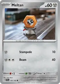 Meltan 102/142 Reverse Common Stellar Crown Pokemon Cards - Image 1