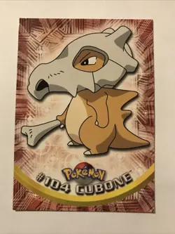 Topps Pokemon Cubone #104 2000 TV Animation Edition Non Holo Blue Logo - Image 1