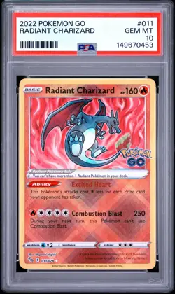 PSA 10 RADIANT CHARIZARD 011/078 SHINY POKEMON GO ✨ - Image 1