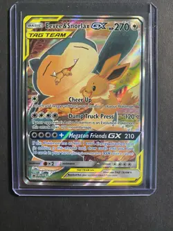 Pokemon Eevee & Snorlax GX Full Art TAG TEAM Promo SM169 Basic Holo 270HP ENG - Image 1